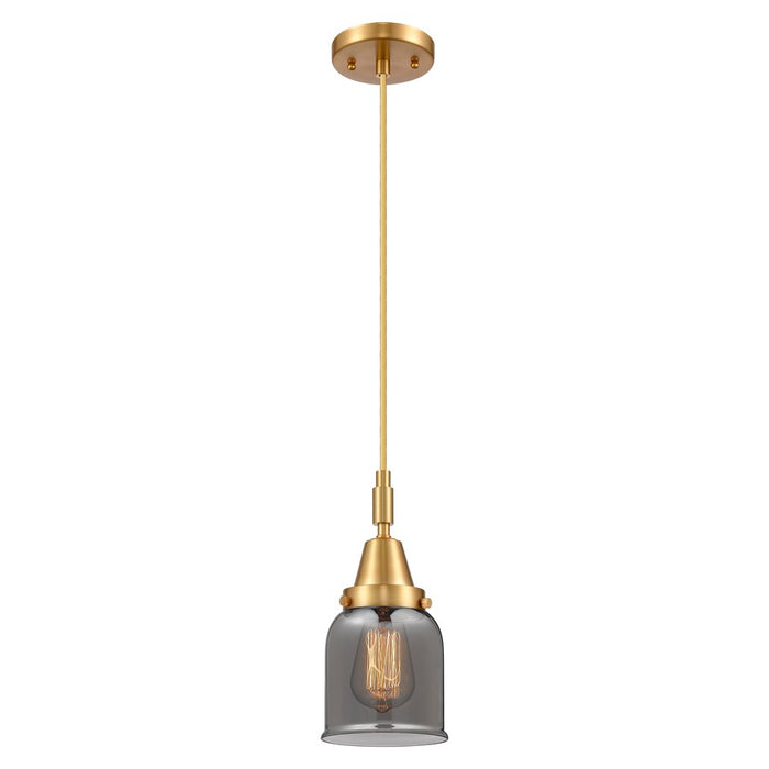 Innovations Caden Bell 1Lt 5" Cord Mini Pendant, Gold/Smoke - 447-1P-SG-G53