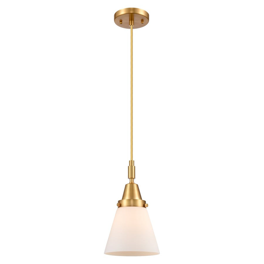 Innovations Caden Cone 1Lt 6" Cord Mini Pendant, Gold/White - 447-1P-SG-G61