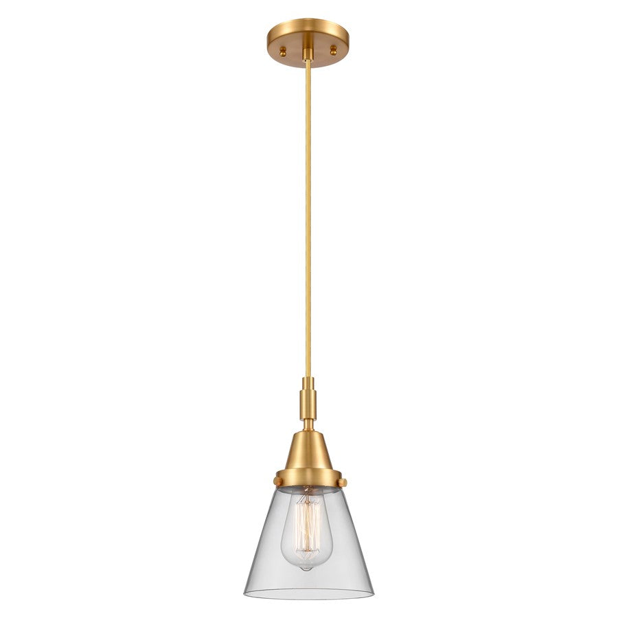 Innovations Caden Cone 1Lt 6" Cord Mini Pendant, Gold/Clear - 447-1P-SG-G62