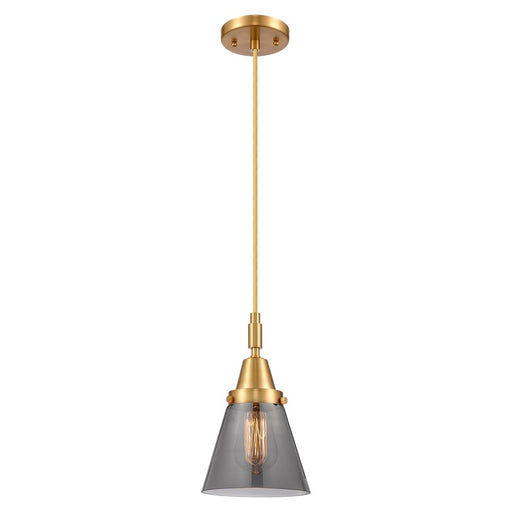 Innovations Caden Cone 1Lt 6" Cord Mini Pendant, Gold/Smoke - 447-1P-SG-G63