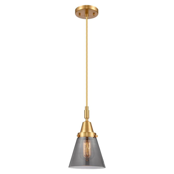 Innovations Caden Cone 1Lt 6" Cord Mini Pendant, Gold/Smoke - 447-1P-SG-G63