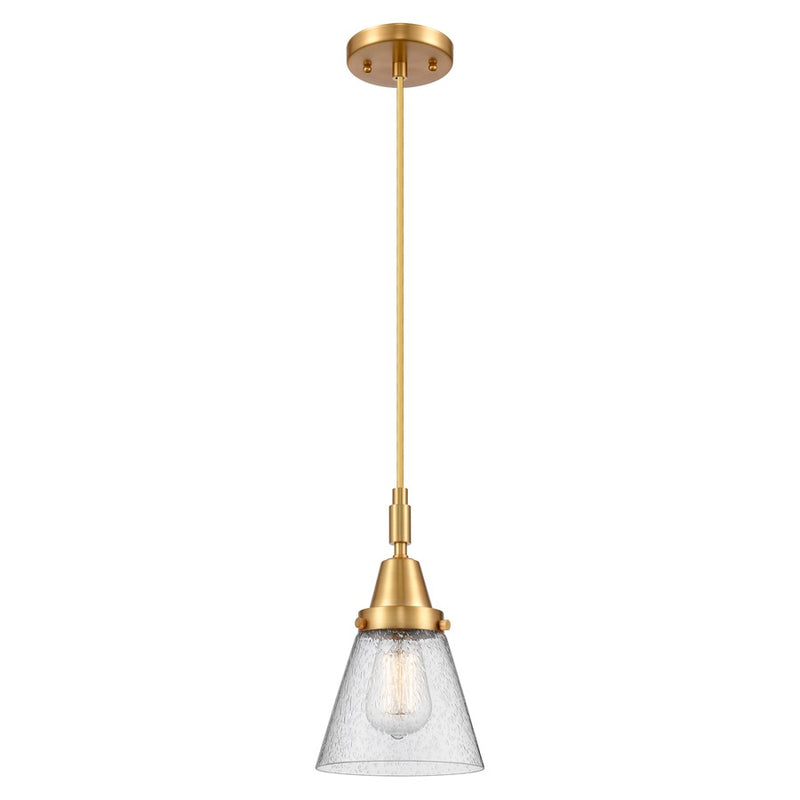 Innovations Caden Cone 1Lt 6" Cord Mini Pendant, Gold/Seedy - 447-1P-SG-G64