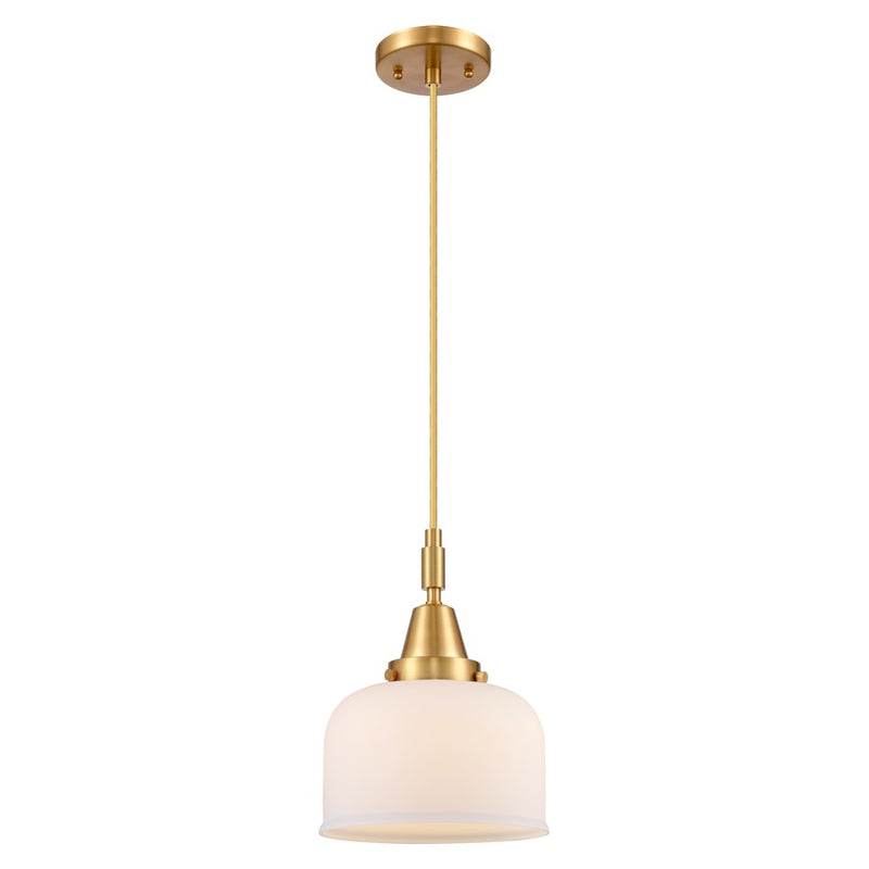 Innovations Caden Bell 1Lt 8" Cord Mini Pendant, Gold/White - 447-1P-SG-G71