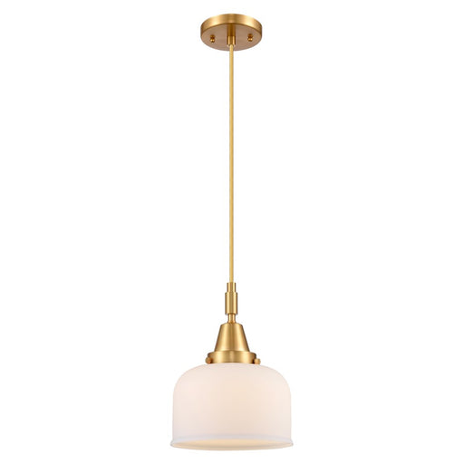 Innovations Caden Bell 1Lt 8" Cord Mini Pendant, Gold/White - 447-1P-SG-G71