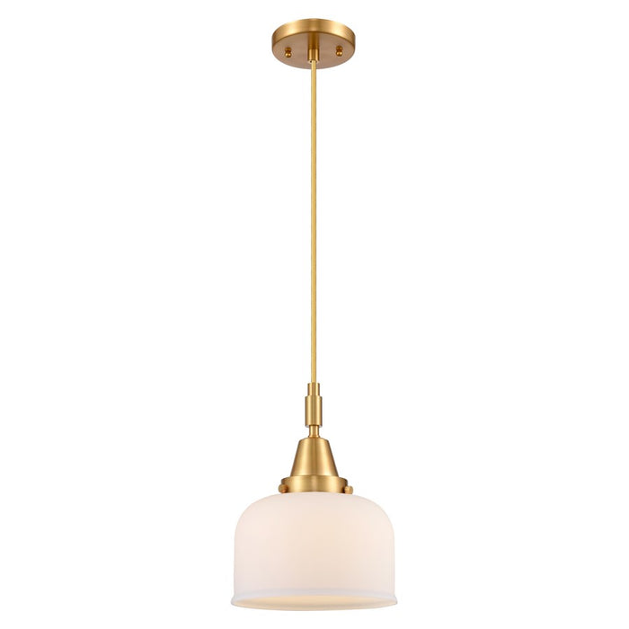 Innovations Caden Bell 1Lt 8" Cord Mini Pendant, Gold/White - 447-1P-SG-G71