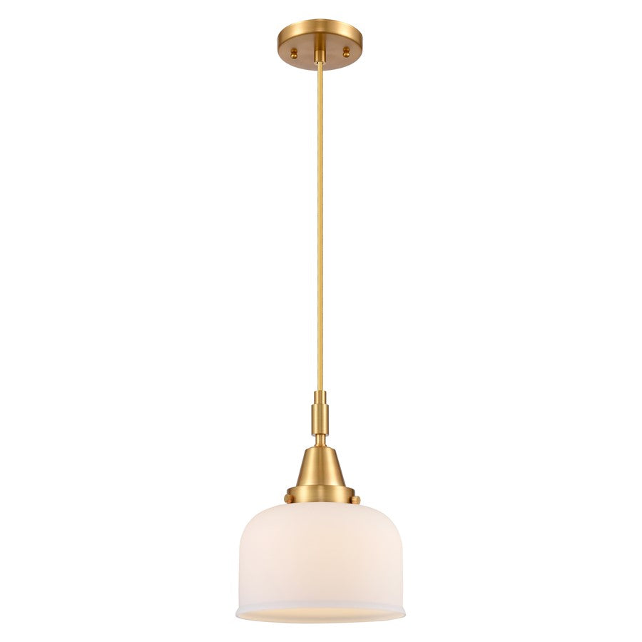 Innovations Caden Bell 1Lt 8" Cord Mini Pendant, Gold/White - 447-1P-SG-G71