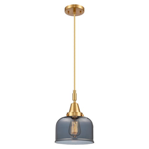 Innovations Caden Bell 1Lt 8" Cord Mini Pendant, Gold/Smoke - 447-1P-SG-G73