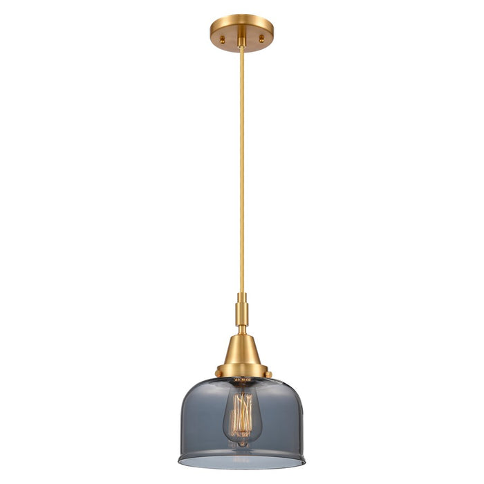 Innovations Caden Bell 1Lt 8" Cord Mini Pendant, Gold/Smoke - 447-1P-SG-G73