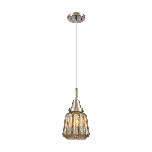Innovations Caden Chatham 1Lt 7" Cord Mini Pendant, SN/MC - 447-1P-SN-G146