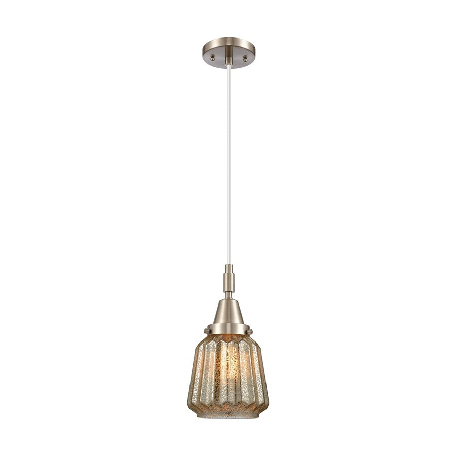 Innovations Caden Chatham 1Lt 7" Cord Mini Pendant, SN/MC - 447-1P-SN-G146