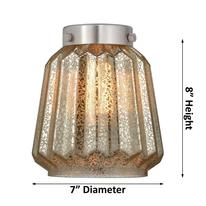 Innovations Caden Chatham 1Lt 7" Cord Mini Pendant, Satin Nickel/Mercury