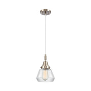 Innovations Caden Fulton 1Lt 7" Cord Mini Pendant, SN/Clear - 447-1P-SN-G172