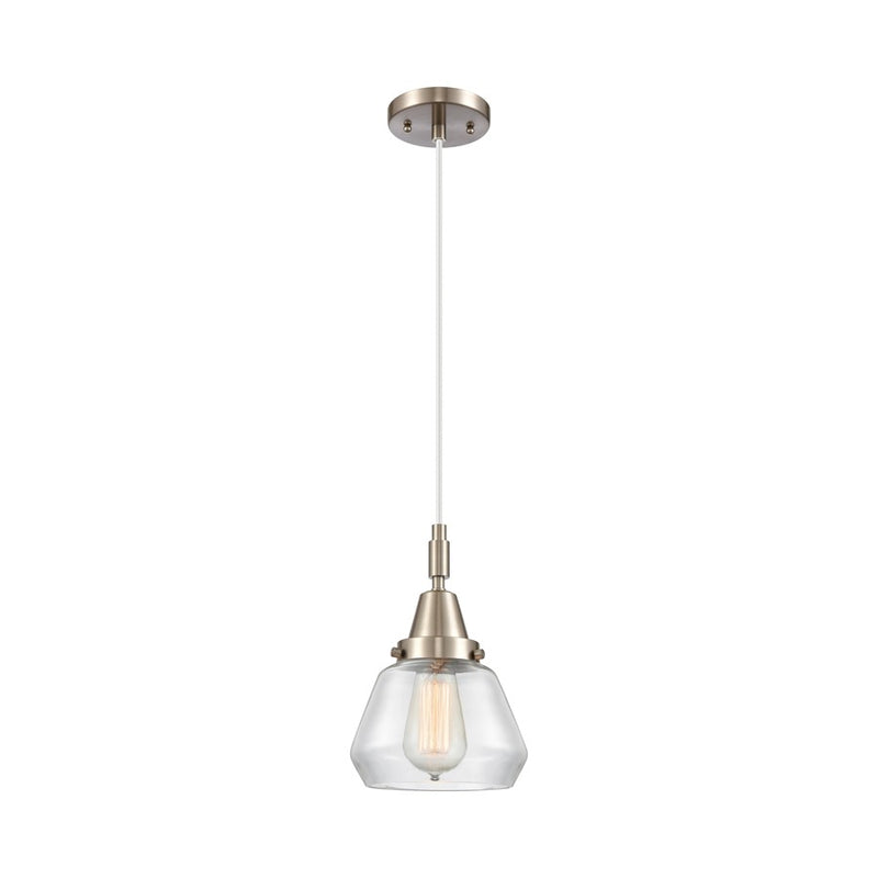 Innovations Caden Fulton 1Lt 7" Cord Mini Pendant, SN/Clear - 447-1P-SN-G172