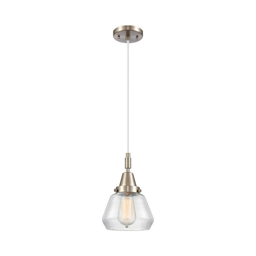 Innovations Caden Fulton 1Lt 7" Cord Mini Pendant, SN/Clear - 447-1P-SN-G172