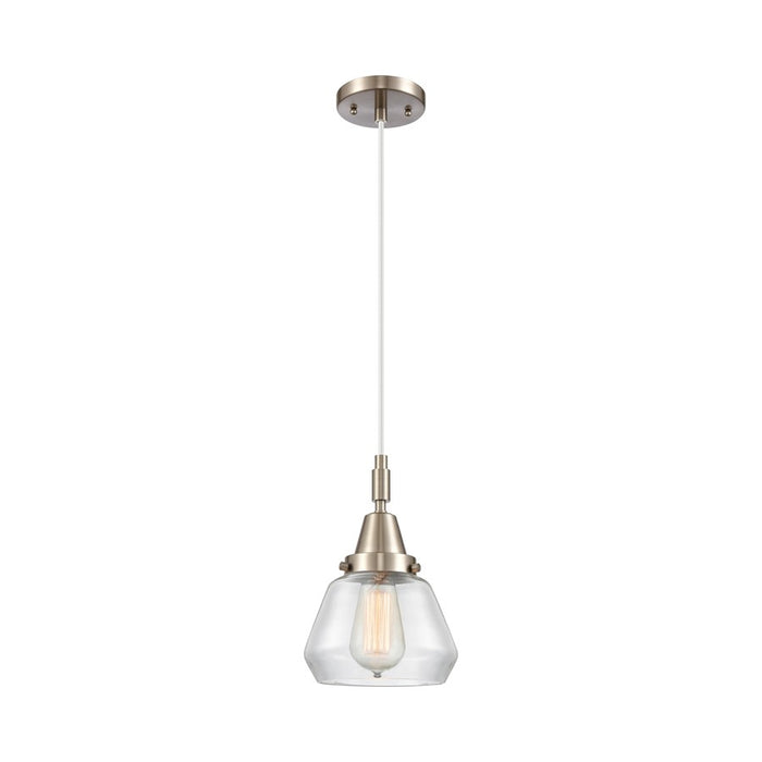 Innovations Caden Fulton 1Lt 7" Cord Mini Pendant, SN/Clear - 447-1P-SN-G172