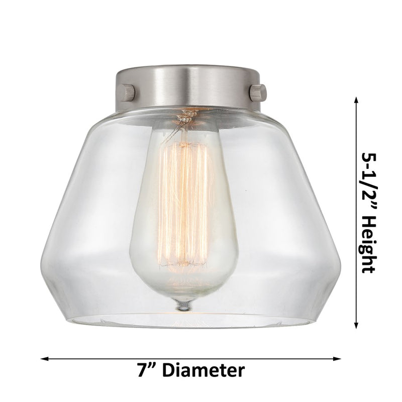 Innovations Caden Fulton 1Lt 7" Cord Mini Pendant, Satin Nickel/Clear