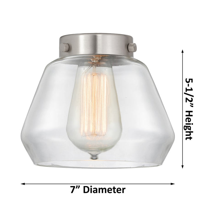 Innovations Caden Fulton 1Lt 7" Cord Mini Pendant, Satin Nickel/Clear