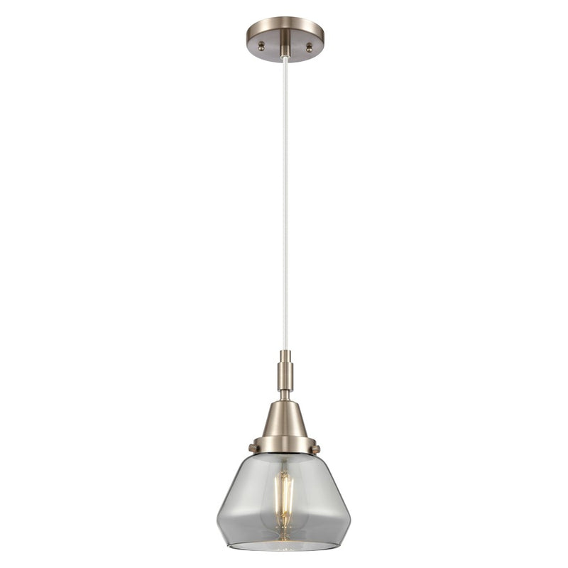 Innovations Caden Fulton 7" Cord Mini Pendant, SN/Smoke - 447-1P-SN-G173