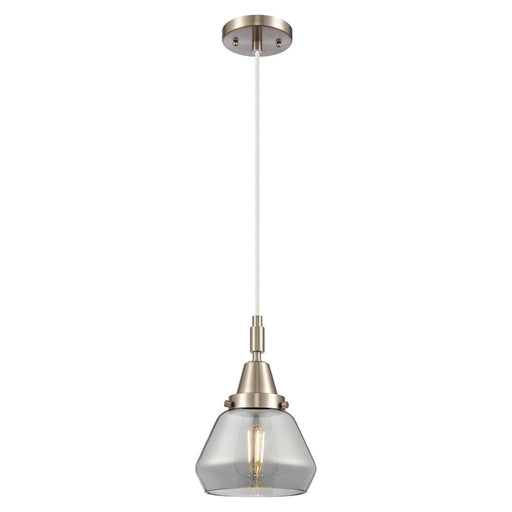 Innovations Caden Fulton 7" Cord Mini Pendant, SN/Smoke - 447-1P-SN-G173