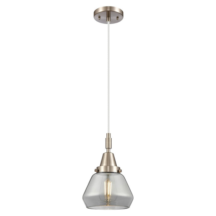 Innovations Caden Fulton 7" Cord Mini Pendant, SN/Smoke - 447-1P-SN-G173