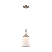 Innovations Caden Canton 1Lt 6" Cord Mini Pendant, SN/White - 447-1P-SN-G181