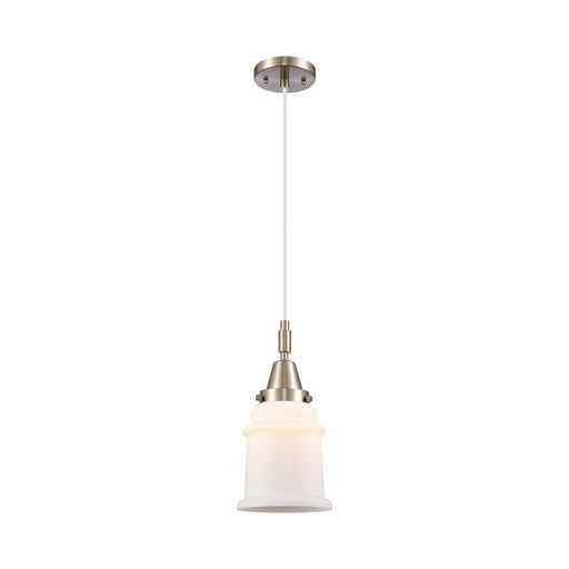 Innovations Caden Canton 1Lt 6" Cord Mini Pendant, SN/White - 447-1P-SN-G181