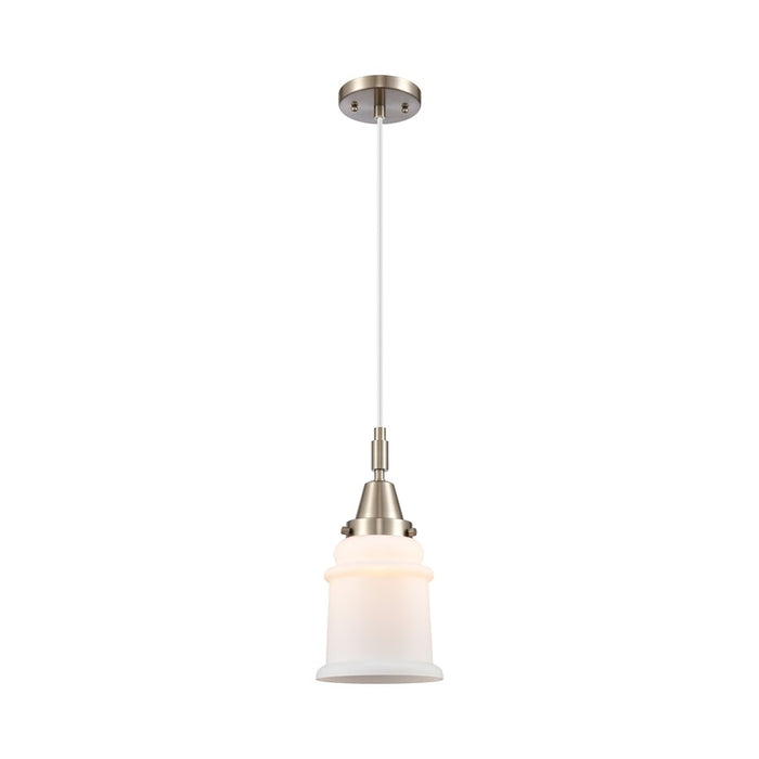 Innovations Caden Canton 1Lt 6" Cord Mini Pendant, SN/White - 447-1P-SN-G181