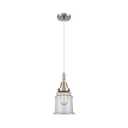 Innovations Caden Canton 1Lt 6" Cord Mini Pendant, SN/Clear - 447-1P-SN-G182