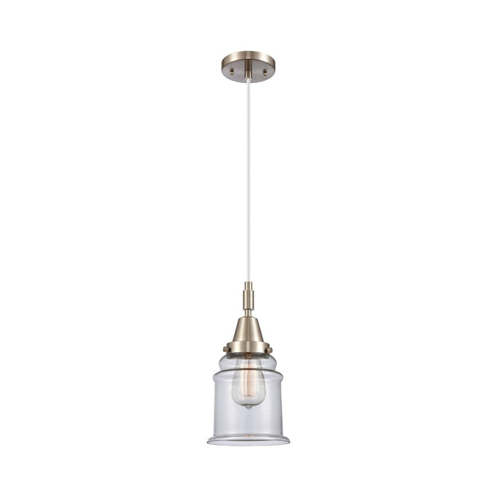 Innovations Caden Canton 1Lt 6" Cord Mini Pendant, SN/Clear - 447-1P-SN-G182