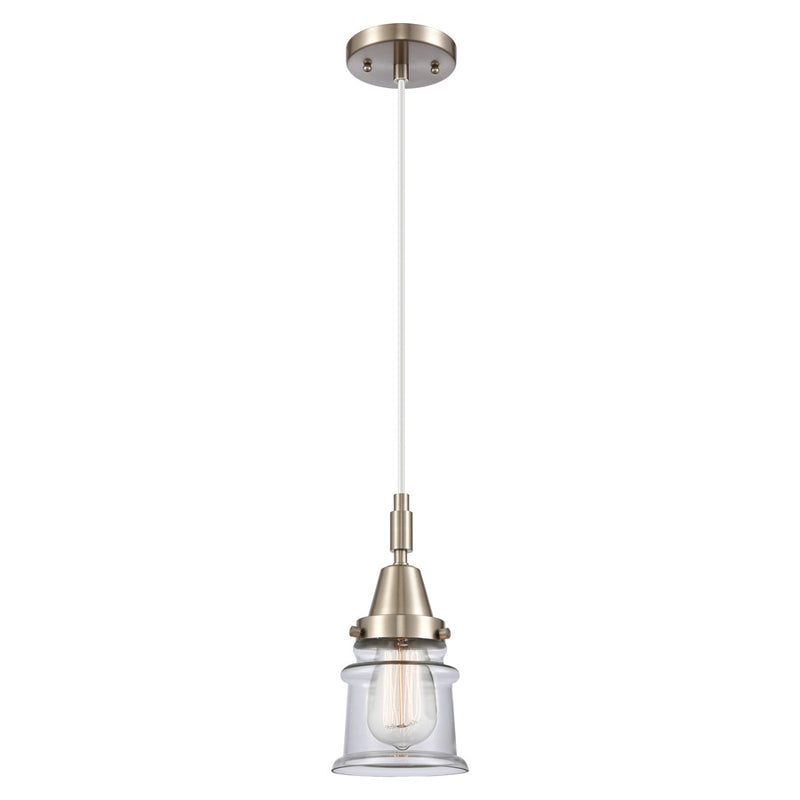 Innovations Caden Canton 5" Cord Mini Pendant, SN/Clear - 447-1P-SN-G182S