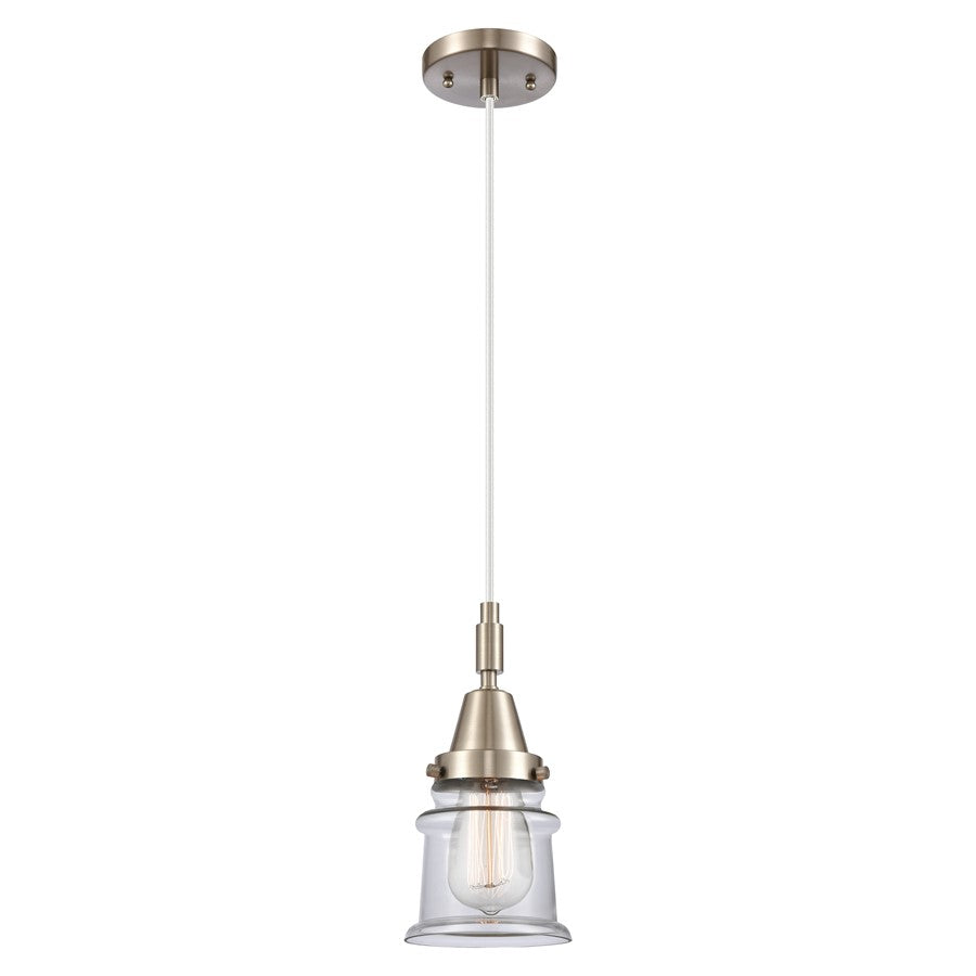 Innovations Caden Canton 5" Cord Mini Pendant, SN/Clear - 447-1P-SN-G182S
