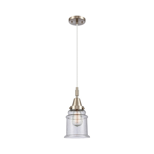 Innovations Caden Canton 1Lt 6" Cord Mini Pendant, SN/Seed - 447-1P-SN-G184
