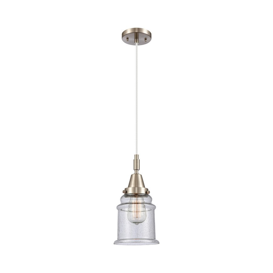 Innovations Caden Canton 1Lt 6" Cord Mini Pendant, SN/Seed - 447-1P-SN-G184