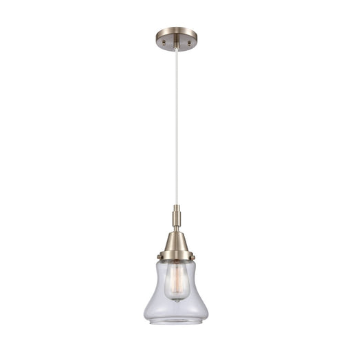 Innovations Caden Bellmont 1Lt 7" Cord Mini Pendant, SN/Clear - 447-1P-SN-G192