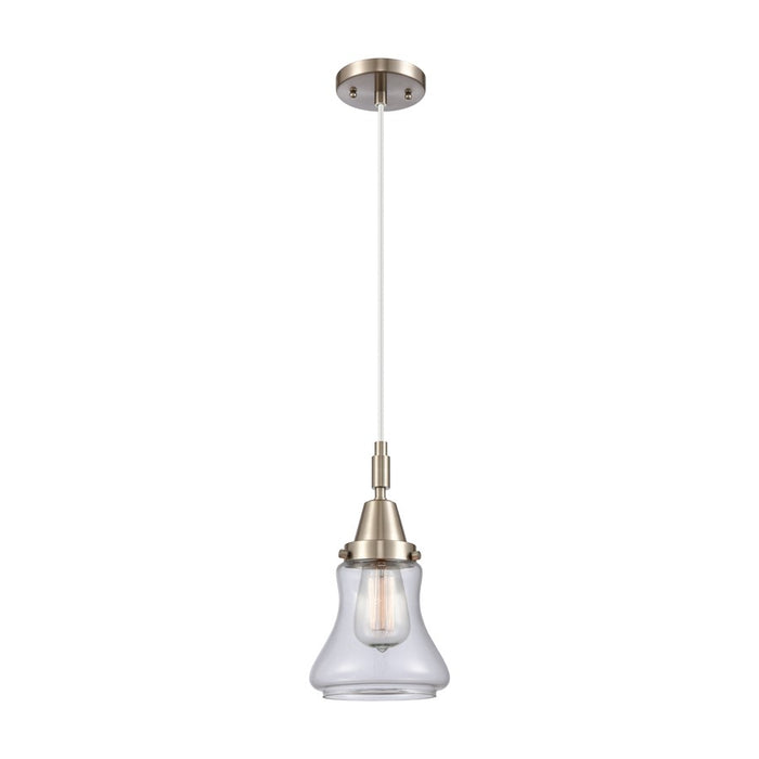 Innovations Caden Bellmont 1Lt 7" Cord Mini Pendant, SN/Clear - 447-1P-SN-G192