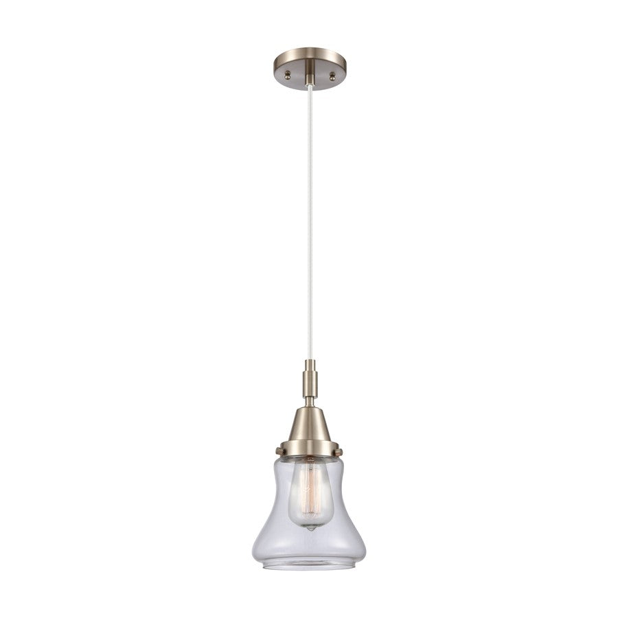Innovations Caden Bellmont 1Lt 7" Cord Mini Pendant, SN/Clear - 447-1P-SN-G192