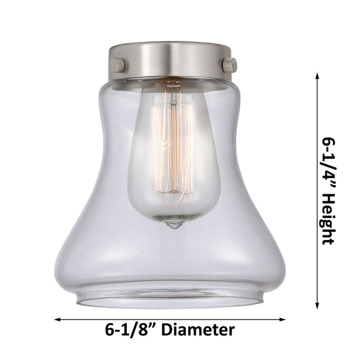 Innovations Caden Bellmont 1Lt 7" Cord Mini Pendant, Satin Nickel/Clear