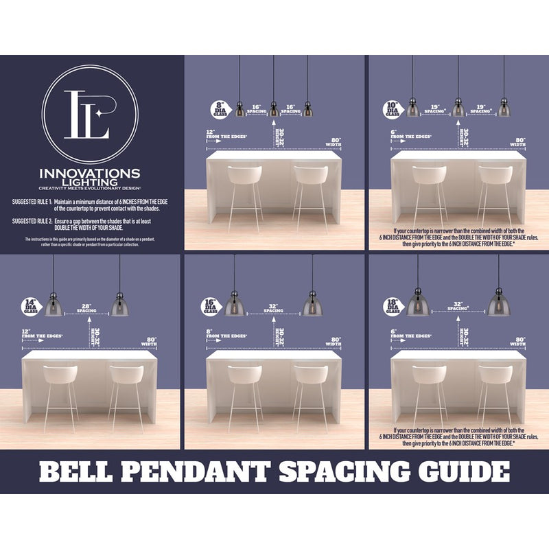 Innovations Caden Bellmont 1Lt 7" Cord Mini Pendant, Satin Nickel/Clear
