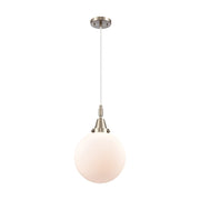 Innovations Caden Beacon 1Lt 10" Cord Mini Pendant, SN/White - 447-1P-SN-G201-10