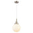 Innovations Caden Beacon 8" Cord Mini Pendant, SN/White - 447-1P-SN-G201-8