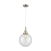 Innovations Caden Beacon 1Lt 10" Cord Mini Pendant, SN/Clear - 447-1P-SN-G202-10