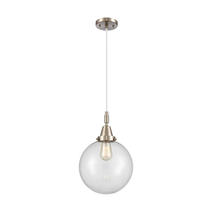 Innovations Caden Beacon 1Lt 10" Cord Mini Pendant, SN/Clear - 447-1P-SN-G202-10
