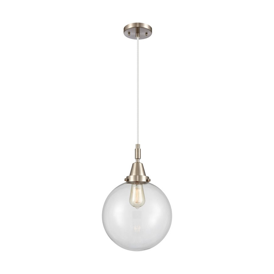Innovations Caden Beacon 1Lt 10" Cord Mini Pendant, SN/Clear - 447-1P-SN-G202-10