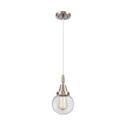 Innovations Caden Beacon 1Lt 6" Cord Mini Pendant, SN/Clear - 447-1P-SN-G202-6