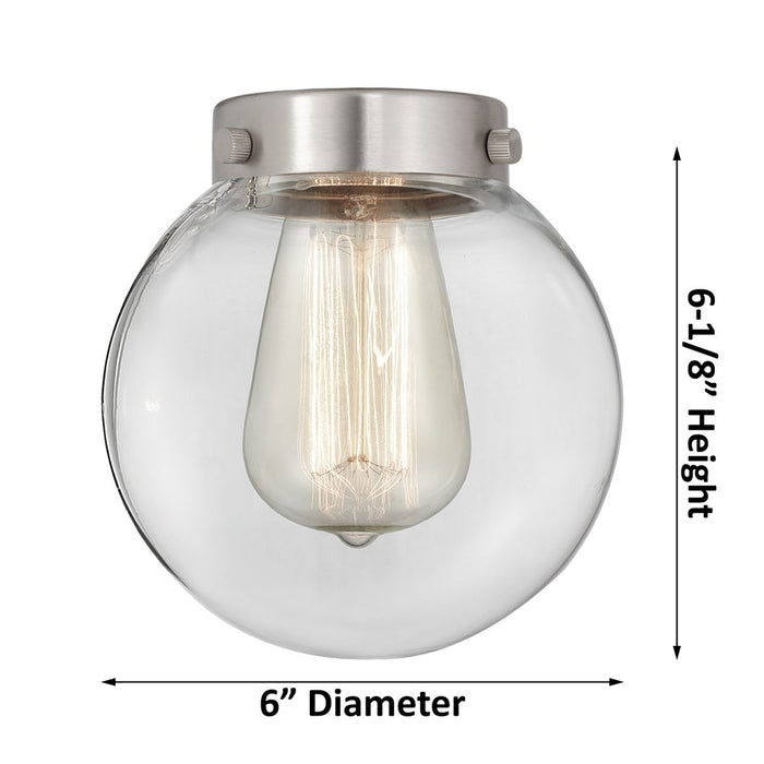 Innovations Caden Beacon 1Lt 6" Cord Mini Pendant, Satin Nickel/Clear