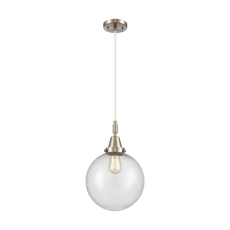 Innovations Caden Beacon 1Lt 10" Cord Mini Pendant, SN/Seed - 447-1P-SN-G204-10