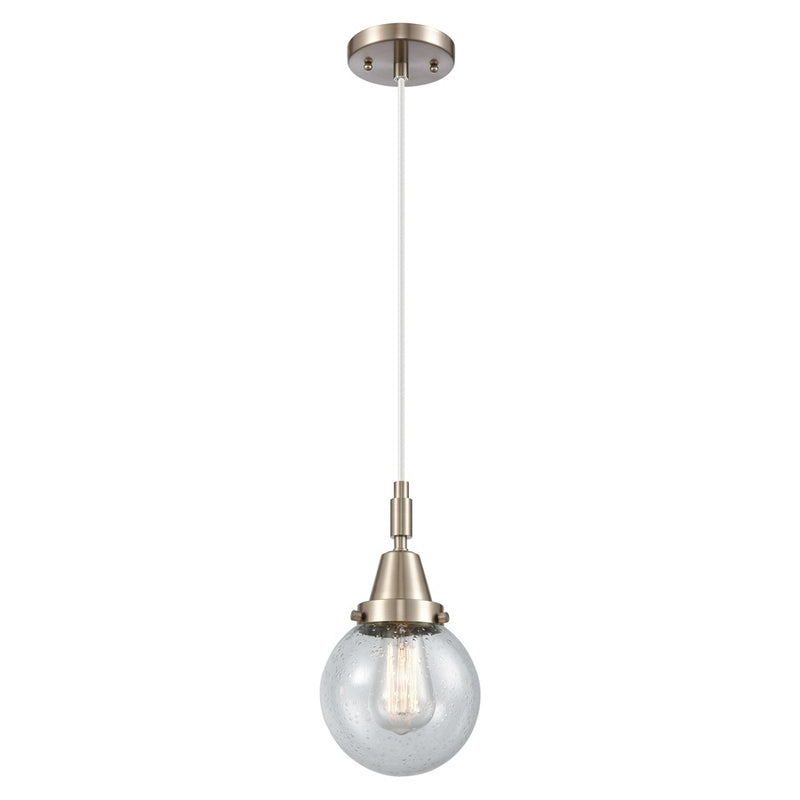 Innovations Caden Beacon 6" Cord Mini Pendant, SN/Seedy - 447-1P-SN-G204-6