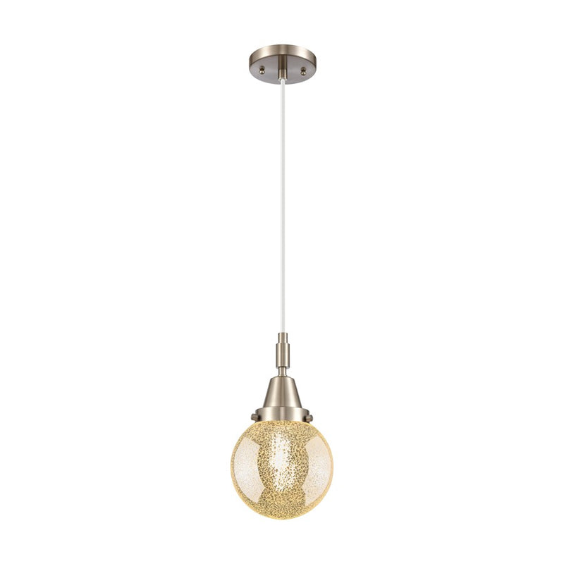 Innovations Caden Beacon 1Lt 6" Cord Mini Pendant, SN/Mercury - 447-1P-SN-G208-6