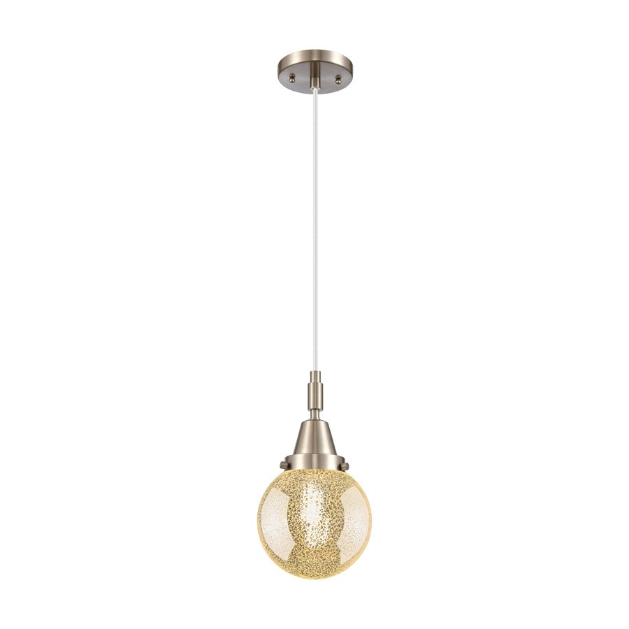 Innovations Caden Beacon 1Lt 6" Cord Mini Pendant, SN/Mercury - 447-1P-SN-G208-6