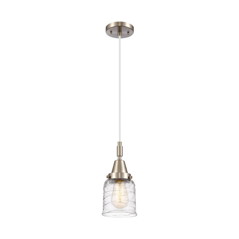 Innovations Caden Bell 1Lt 5" Cord Mini Pendant, SN/CL DS - 447-1P-SN-G513